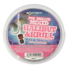 Fishing Bait Bait-Tech Halibut & Krill Mixed Hookers (pre-drilled) 300g