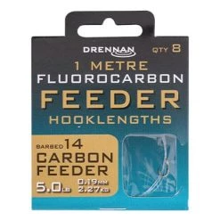 Drennan Carbon Feeder Fluorocarbon Feeder Micro Barbed Rig 1m