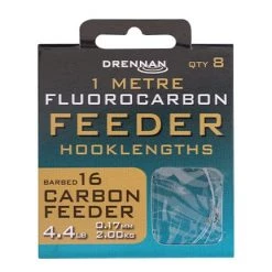 Drennan Carbon Feeder Fluorocarbon Feeder Micro Barbed Rig 1m