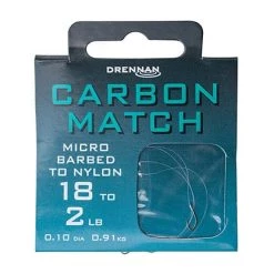 Drennan Carbon Match Micro Barbed Hooks To Nylon Match & Coarse