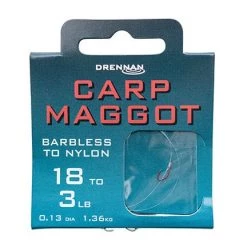 Drennan Carp Maggot Barbless Hooks To Nylon