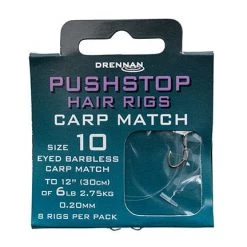 Drennan Carp Match Pushstop Eyed Barbless Hair Rigs