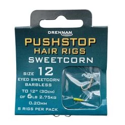 Match & Coarse Drennan Sweetcorn Pushstop Eyed Barbless Hair Rigs