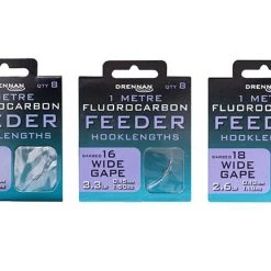Drennan Wide Gape Fluorocarbon Feeder Micro Barbed Rig 1m Match & Coarse