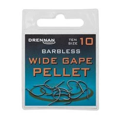 Drennan Wide Gape Pellet Barbless Hooks