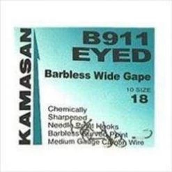 Nufish Kamasan B911 Barbless Wide Gape Eyed Hooks