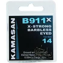 Kamasan B911 X-Strong Eyed Barbless Hooks