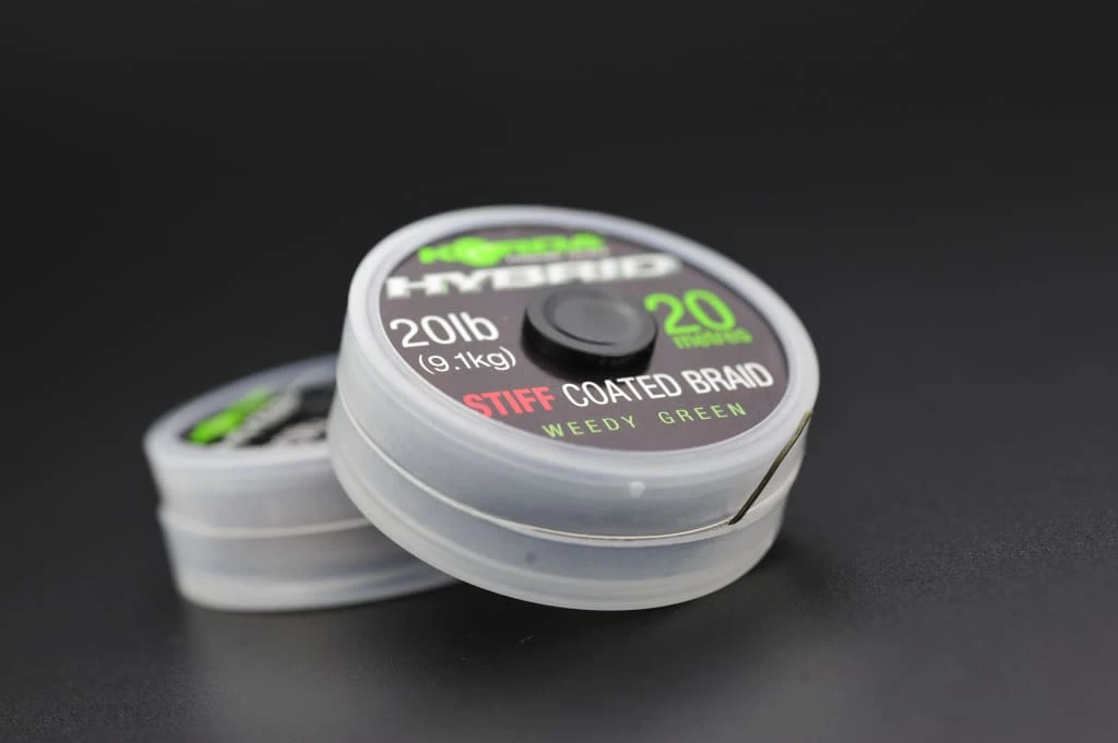 Carp & Barbel Korda Hybrid Stiff Coated Braid 20lb Weed Green 20m