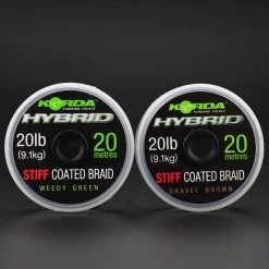 Carp & Barbel Korda Hybrid Stiff Coated Braid 20lb Weed Green 20m