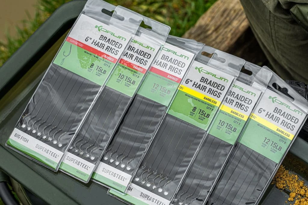 Korum Big Fish Braided Hair Rigs 6" Match & Coarse