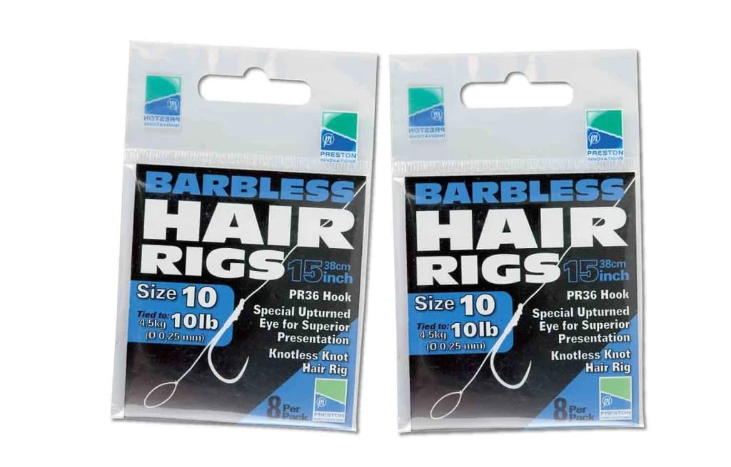 Match & Coarse Preston Barbless 15Inch Hair Rig With Bait Bands