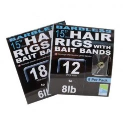 Match & Coarse Preston Barbless 4Inch Hair Rigs With Bait Bands