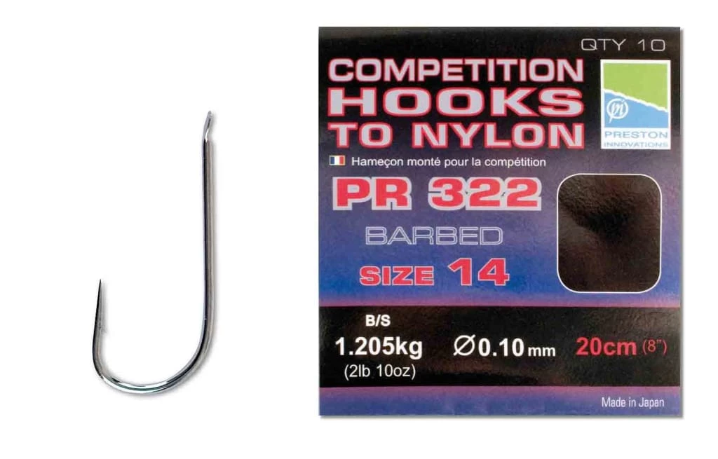 Preston PR333 Competition Hooks To Nylon