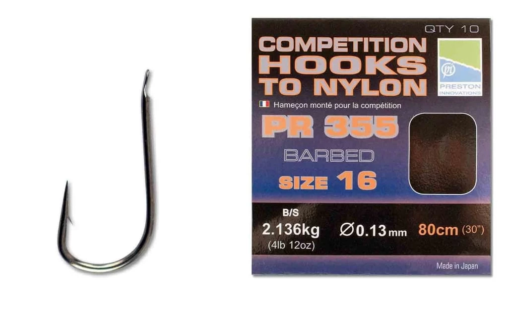Preston PR355 Competition Hooks To Nylon Match & Coarse